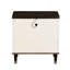 White & Walnut Nightstand With - Spacious Drawer For Daily Bedroom Needs Smooth Gliding Easy Use