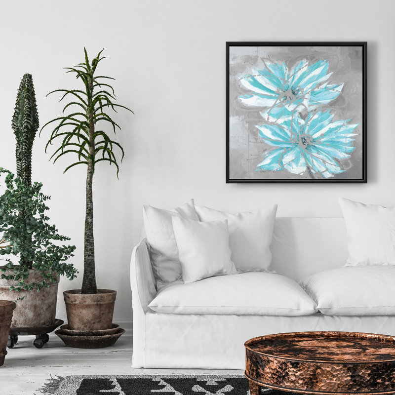 " Two Little Abstract Blue Flowers "
