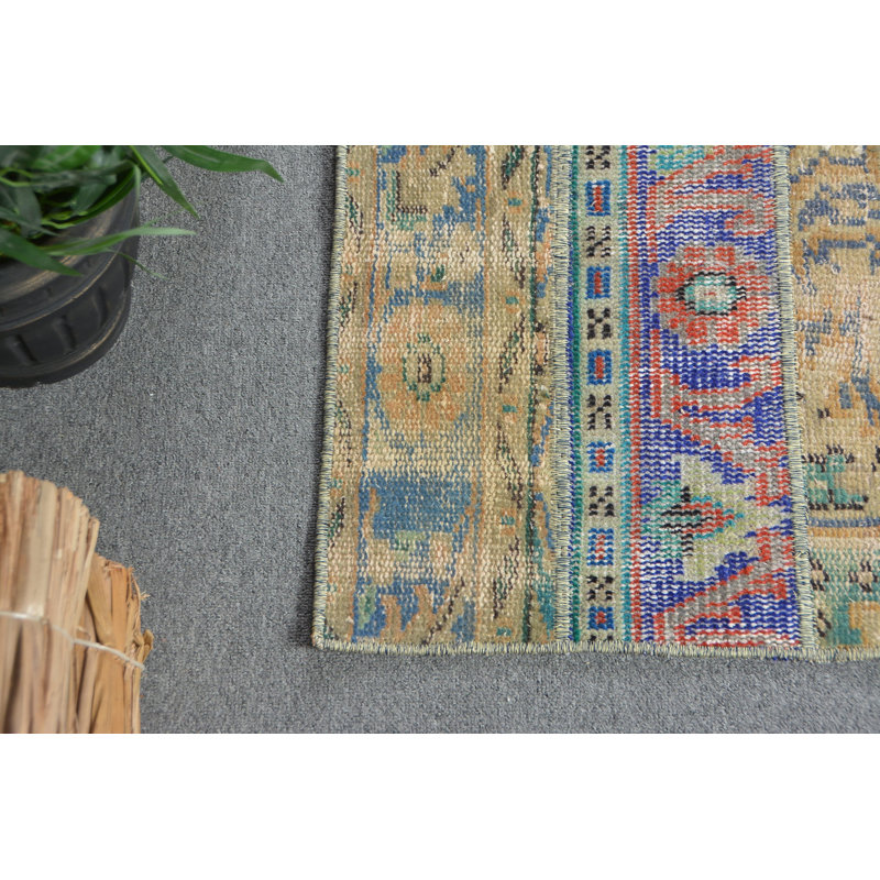 Turkish Rugs, 2.5x3.4 ft Small Rug, Floor Rugs, Luxury Rug, Vintage Rugs, Blue Oriental Rug