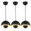 Luminaire suspendu moderne pour îlot de cuisine noir, plafonnier à dôme en métal mat pour îlot de cuisine, salle à manger, chambre à coucher (ensemble de 3)