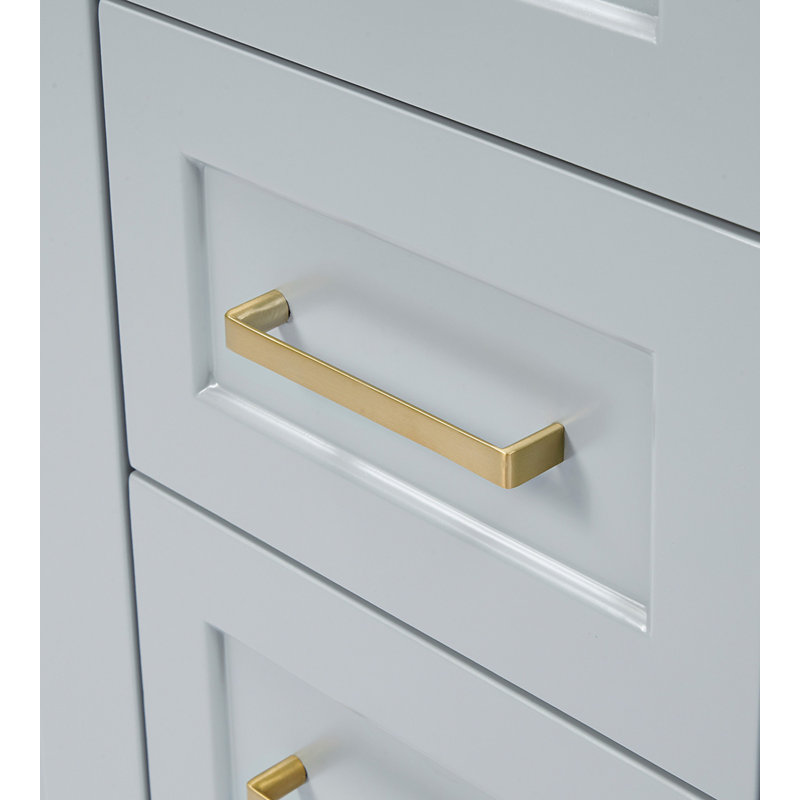 73 IN.  Single Bathroom Vanity, Gray,  White Quartz, Rectangular