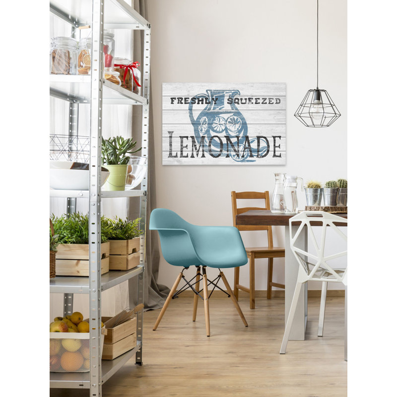 Limonade pressée - art textuel sur bois sans cadre, H 40 po x l 60 po x P 1,5 po