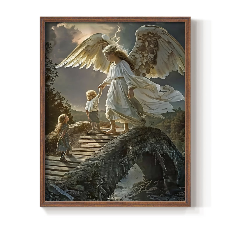 Religious Series CDXLVI, reproduction encadrée - bois massif, Noyer, H 21 po x l 17 po