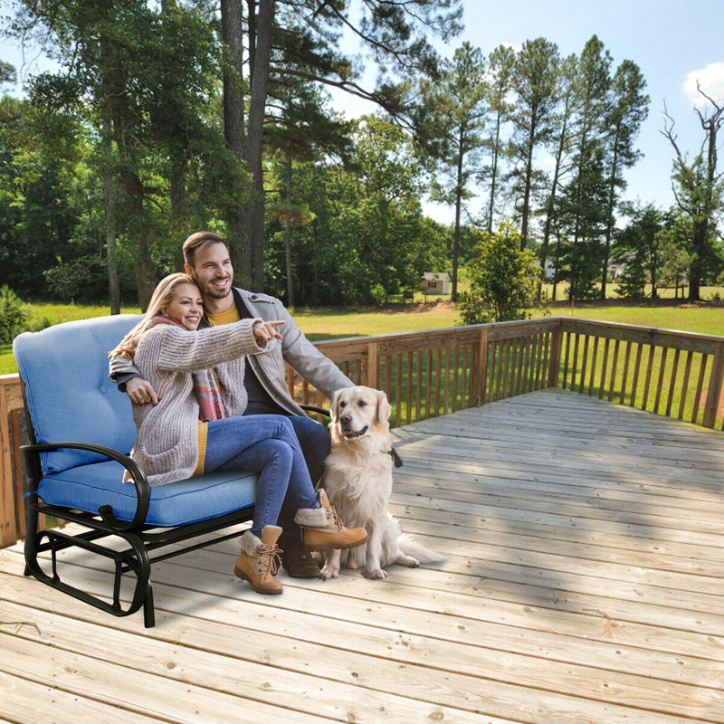 Banc d'extérieur avec coussins Suniga, Bleu