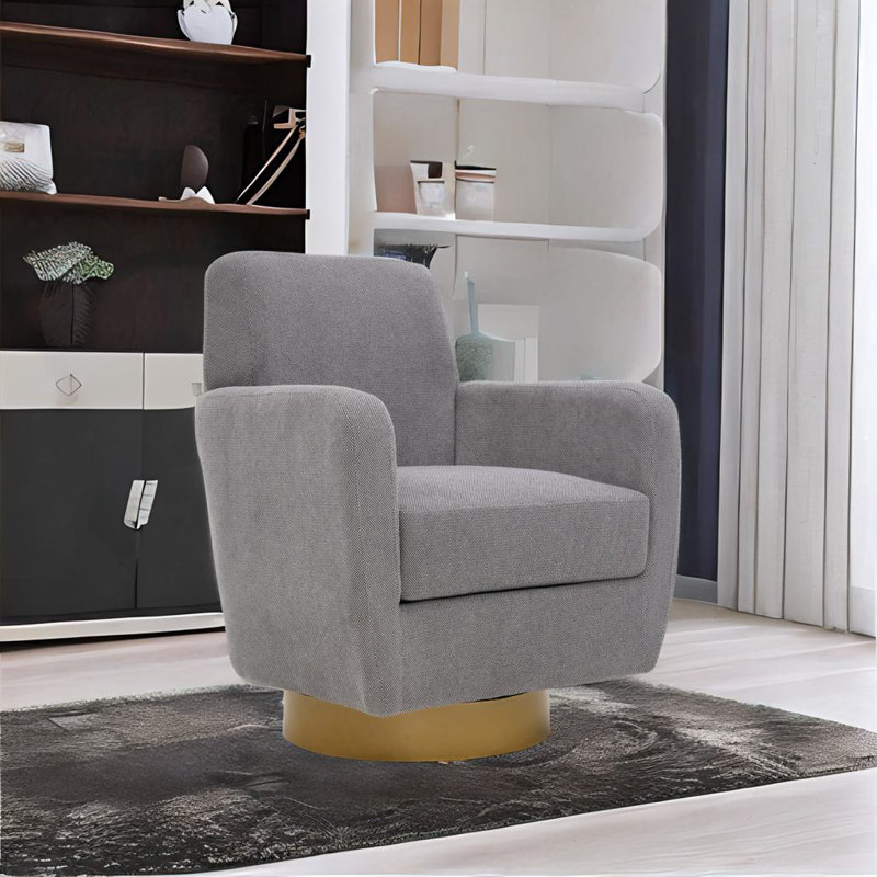 Fauteuil rotatif à 360 degrés, Lin gris