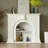 Beige Solid Wood Freestanding Fireplace
