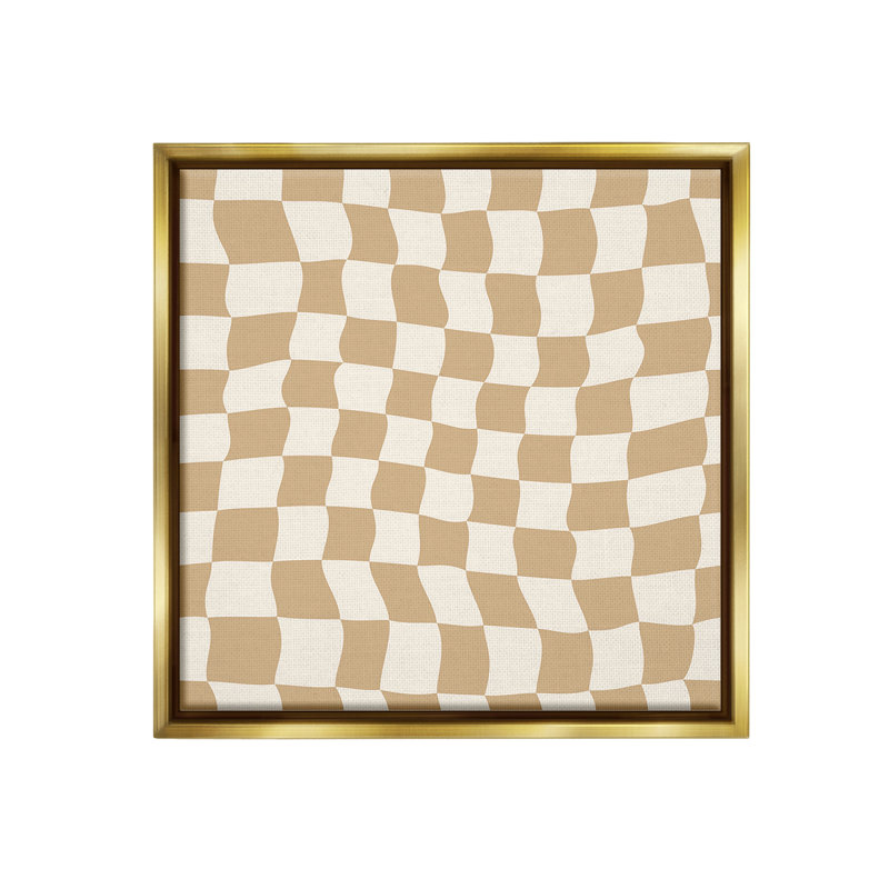 "Motif ondulé à carreaux" par Carrie Cantwell sur toile, Cadre flottant métallique doré, H 25 po x l 25 po