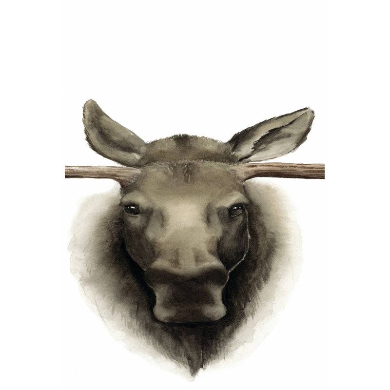 Triptych Moose II by Grace Popp - Wrapped Canvas Painting, 46cm H x 30cm W