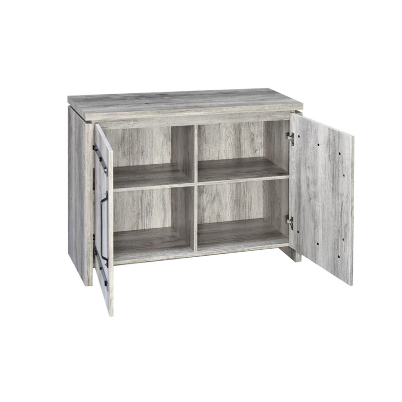 Armoire grise en bois flottant à 3 ou 4 tablettes - Solution pratique pour le rangement à domicile 2 portes spacieuses pour maximiser l'espace de vie