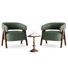Modern Upholstered Accent Chair Curved Back Armchair With Solid Wood Legs