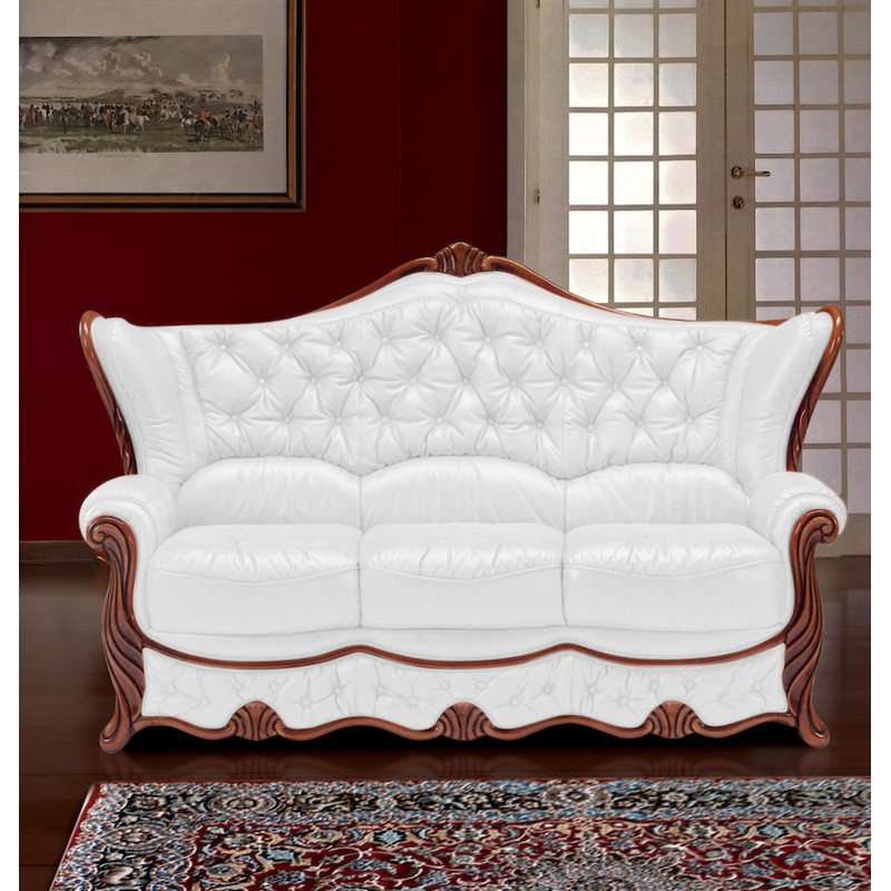 Dodgen Faux Leather Sofa, White