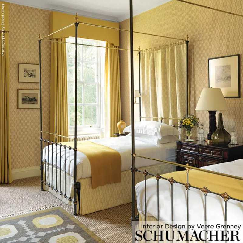 Schumacher x Veere Grenney Belvedere Fabric, Straw