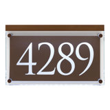 Metallic Crystal LED Lighted Trajan Engraved 1-Line Address Sign
