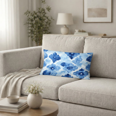 Coussin Coastal - Coussin imprimé ikat bleu plage