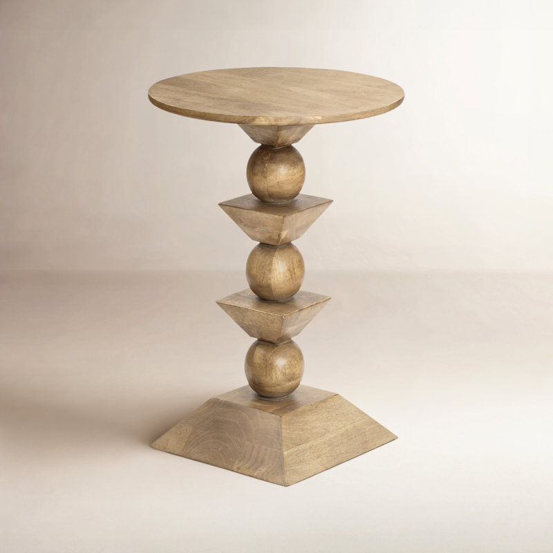 Arthea Solid Wood End Table, Sable chaud