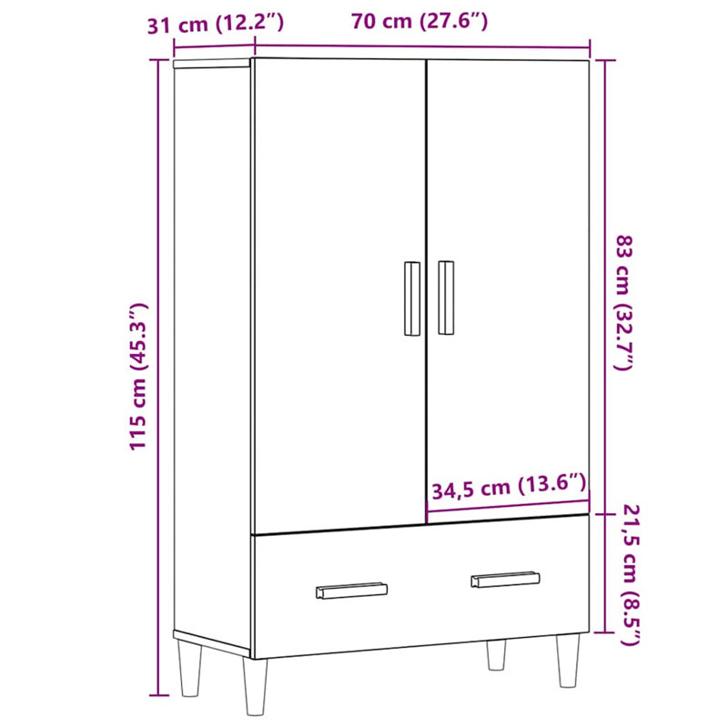 Lonnisha 2 - Door Accent Cabinet, Artisan oak
