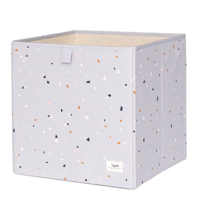 3 Sprouts Recycled Fabric Storage Cube Box Container Organizer - Green Terrazzo