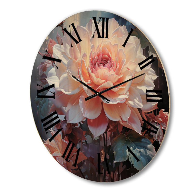 Horloge murale en bois massif Kemment, Grand