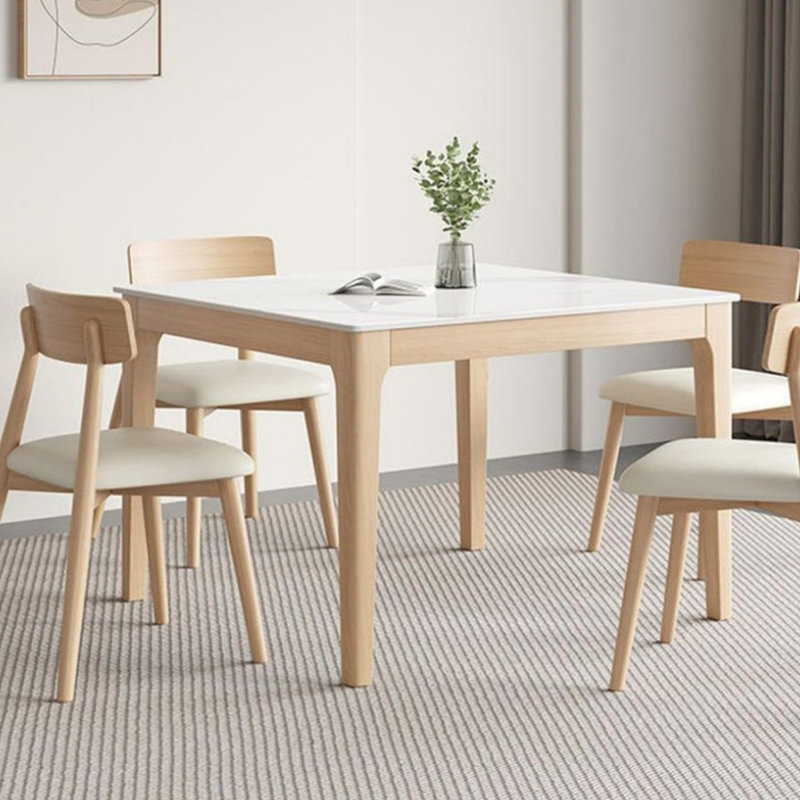 Pierre carrée blanche avec table de salle à manger solide pour la salle à manger / cuisine