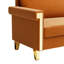Chaise avec accoudoirs en velours orange Mid-Century