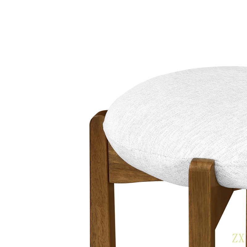 Tabouret de bar en bois rembourré Tara, ensemble de 2, 2, Marron foncé