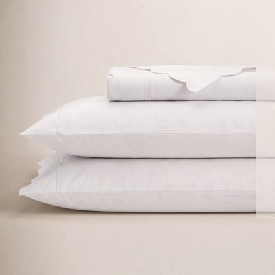 Scallop Frame Percale Sheet Set