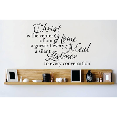 Adhésif décoratif « christ is the center of the home a guest » à chaque repas un mur d’écoute silencieuse