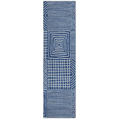 Junia Blue Washable Indoor-Outdoor Rug - 