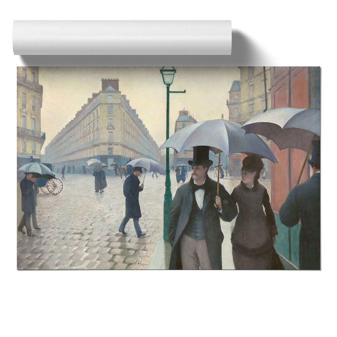 Paris Street on a Rainy Day by Gustave Caillebotte - Unframed Painting