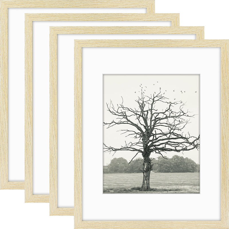 Picture Frame Wall Set with Polished Plexiglass, Beige, 11" W x 14" H
