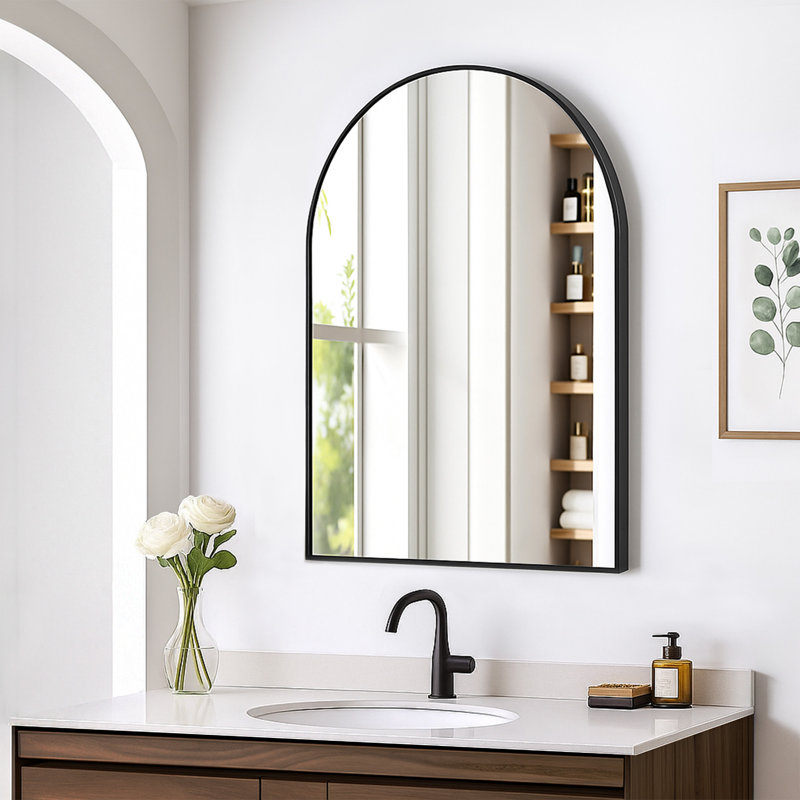 Miroir de salle de bain noir, H 36 po x l 24 po