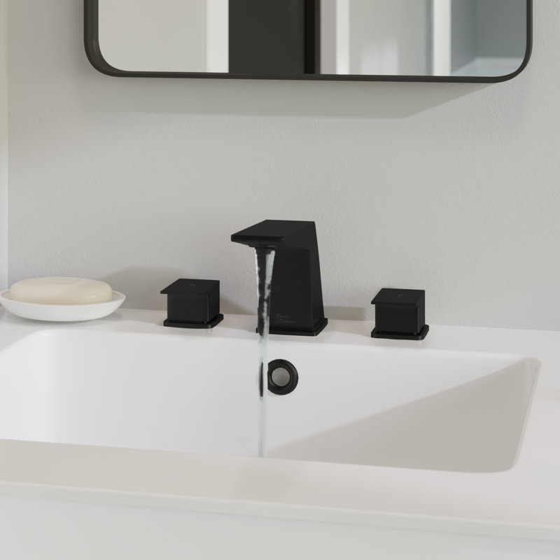 Carre 8 in. Widespread, 2-Handle, Bathroom Faucet, Matte Black
