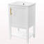 Meuble-lavabo de 20 po avec lavabo, armoire de salle de bain avec porte à fermeture douce, support de rangement et tablette ouverte, blanc-196933654