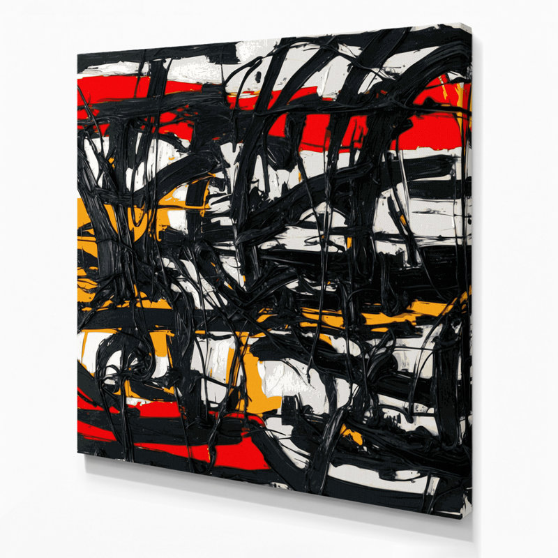 «Neo Expressionism 1», art mural sur toile grise, H 12 po x l 12 po