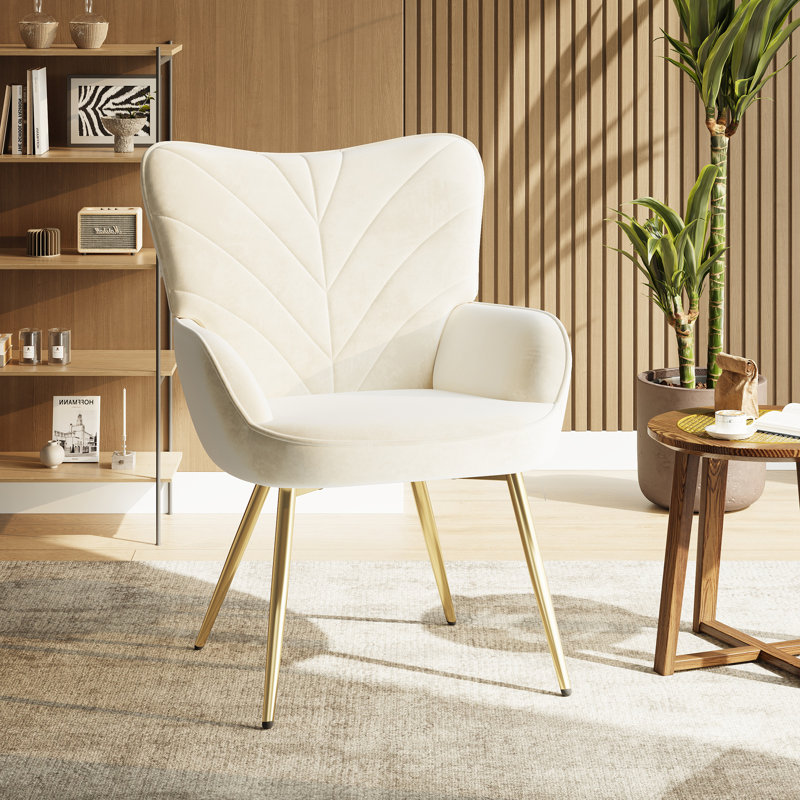 Fauteuil d'appoint lush Velvet Accent, Blanc