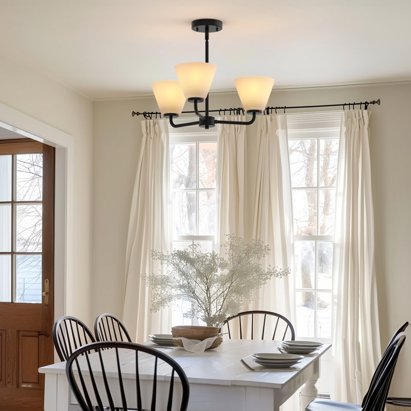 Aigars 3-Light Flush Mounted Pendant Lighting Chandelier For Hallway Loft Kitchen Bar Close To Ceiling, Beige