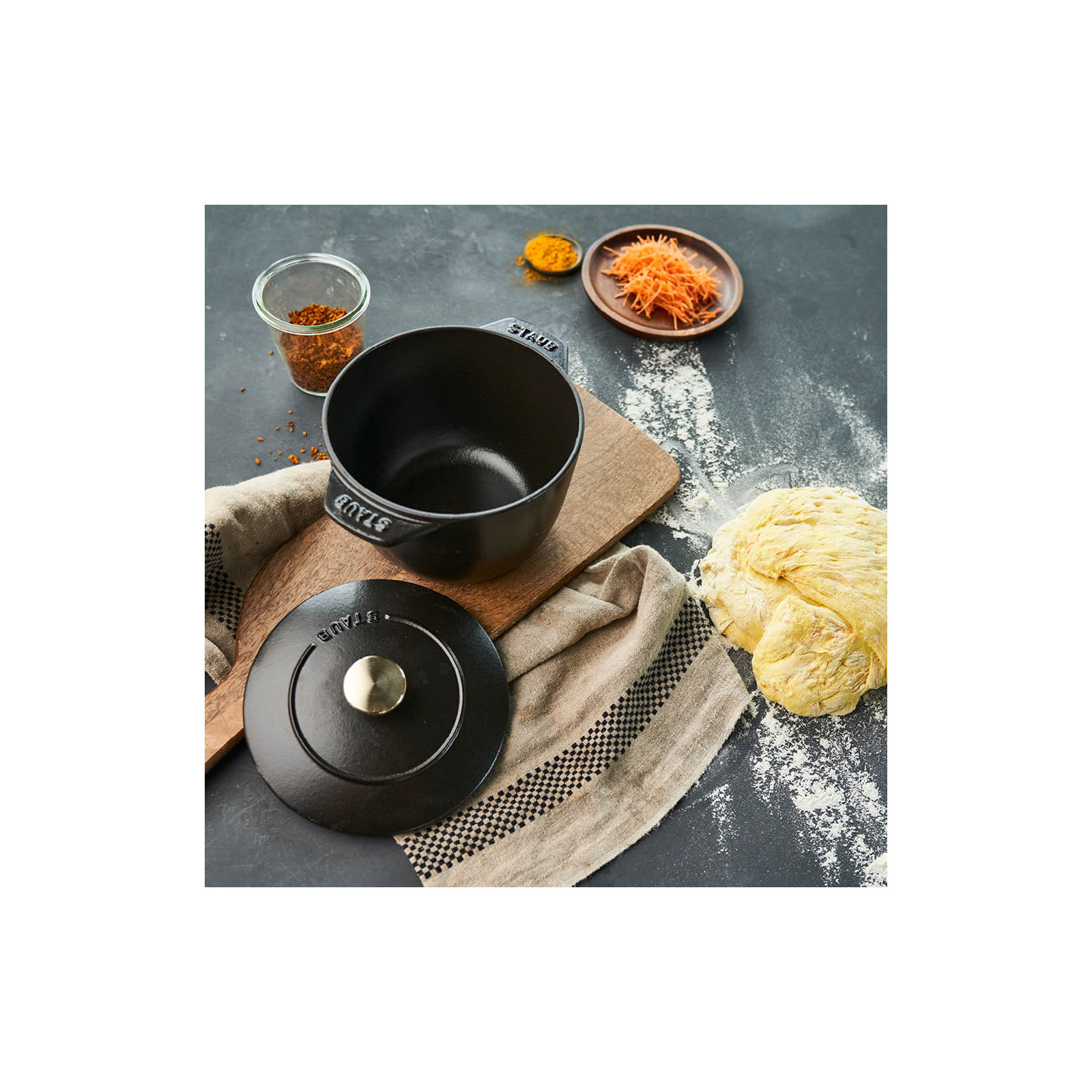 Staub Cast Iron Petite French Oven, Matte Black, 1.84 quarts