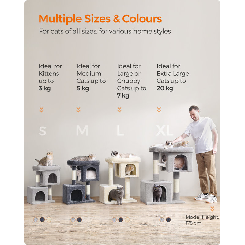 67cm H Cat Tree, Smoky Grey