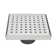 4" Square Shower Drain with Zero Pattern Grate