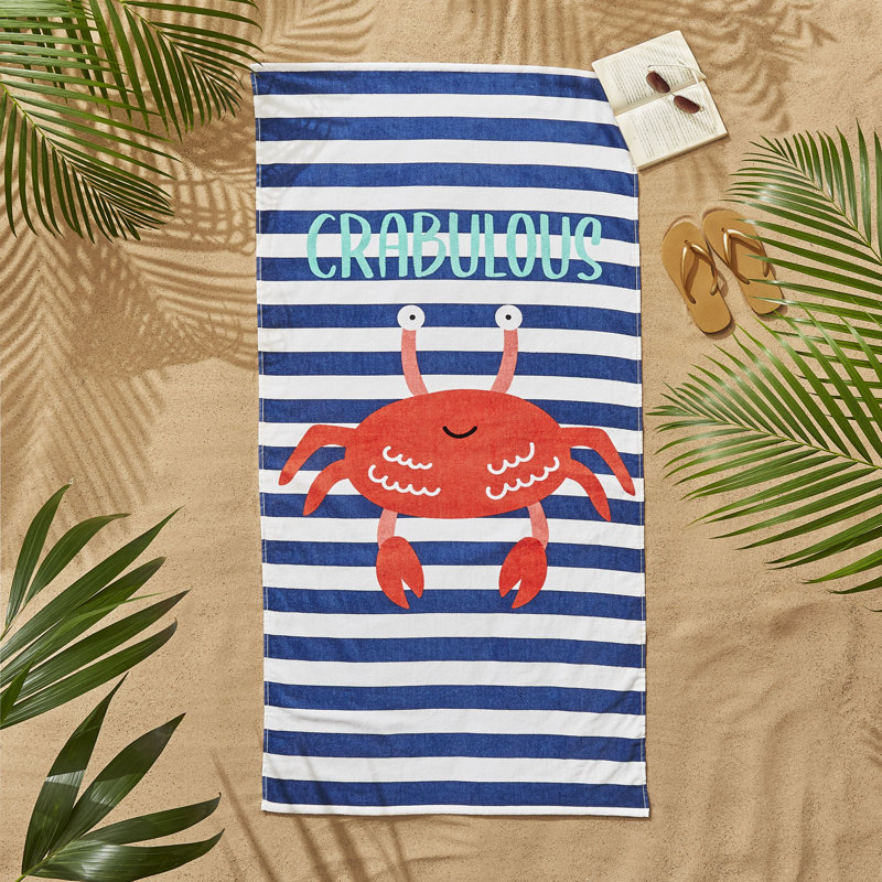 Crabulous 100% Cotton Beach Towel