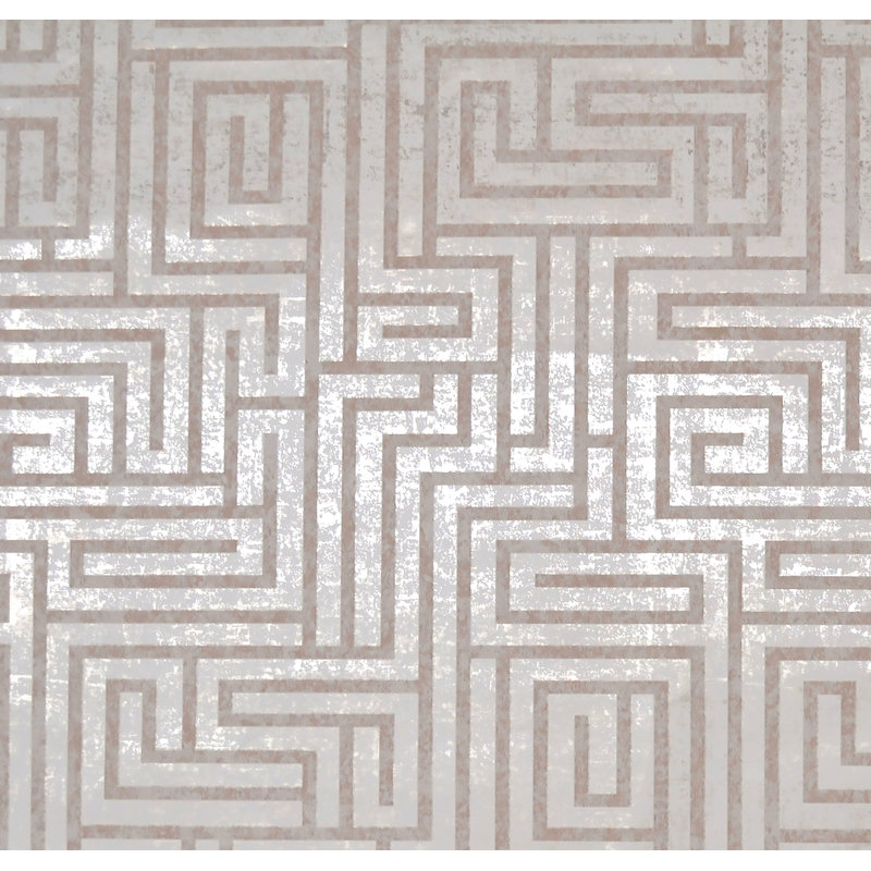 Rouleau de papier peint L 27 pi x l 27 po Mccoy A Maze, Blanc / blanc cassé