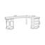 Bureau double caisson en bois massif en L noir avec 4 tiroirs-118343193-118343195