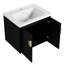 Meuble-lavabo mural en châtaignier noir de 152 cm avec lavabo intégré - Design moderne.