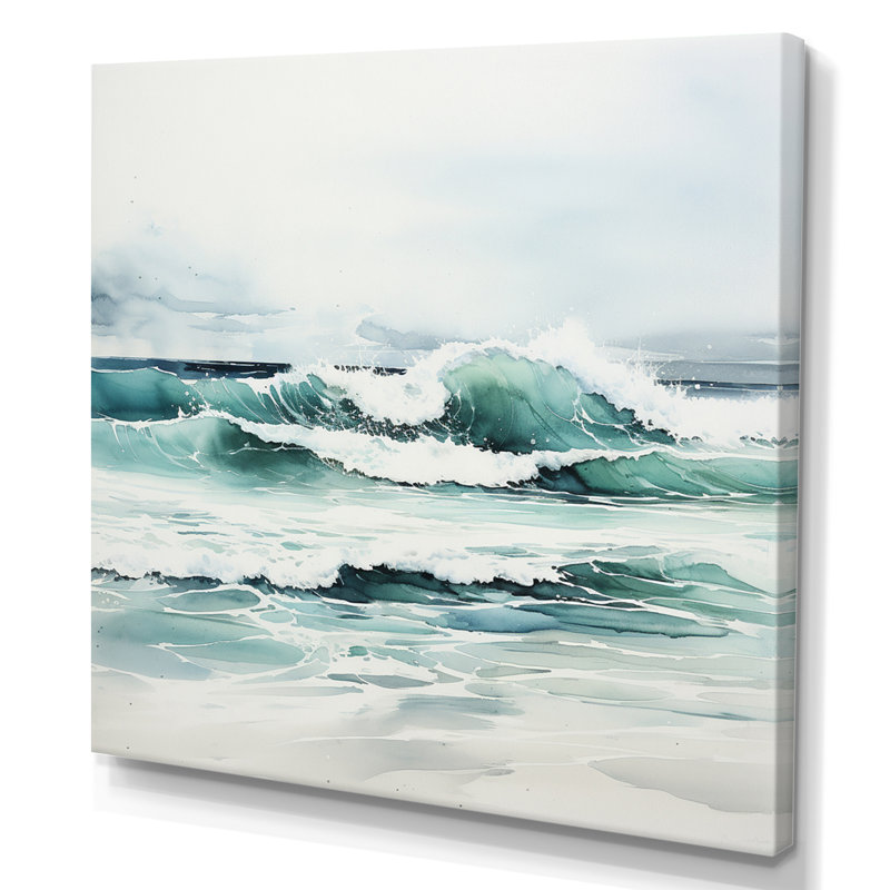 Reculver Turquoise Minimalisme Tranquil Waters - impression, H 24 po x l 24 po x P 1 po, Toile tendue