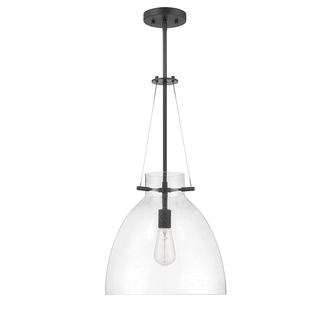 Theda 1 - Light Single Bell Pendant, Matte Black