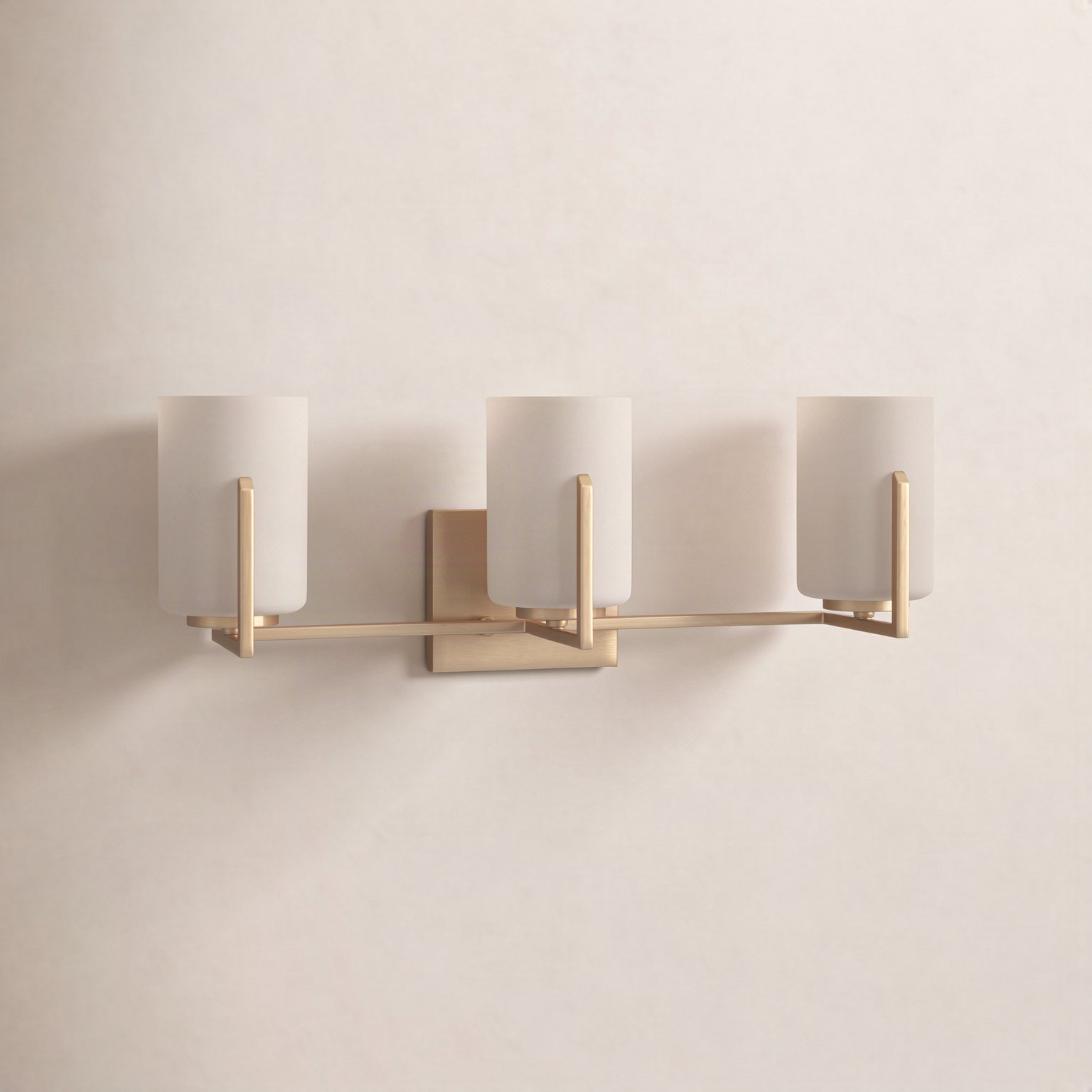 Roni Dimmable Vanity Light, Satin Brass, 3-Light