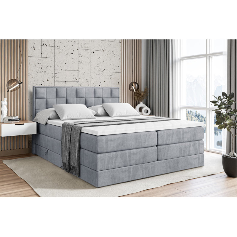 Bed, 160cm W x 200cm L, in Grey