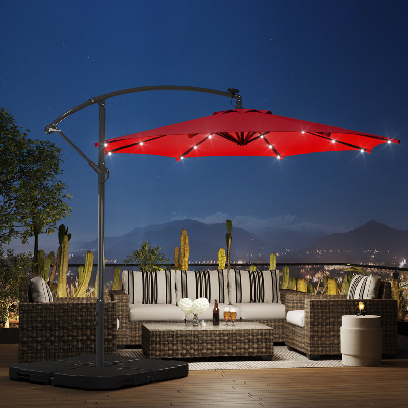 Parasol en porte-à-faux 10 pi Kinyon, Rouge