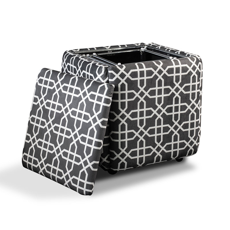 Repose-pieds cube Károly, Microfibre/microsuède gris