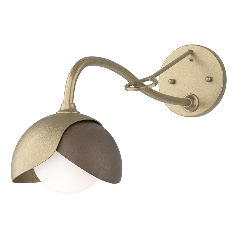 Brooklyn 1 - Light Hardwired Armed Sconce, Soft Gold, Bronze